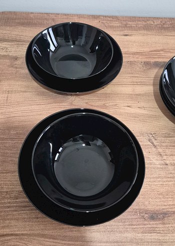 Siyah Yemek Tabağı ve Kasesi Seti - Görsel 2