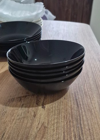 Siyah Yemek Tabağı ve Kasesi Seti - Görsel 5