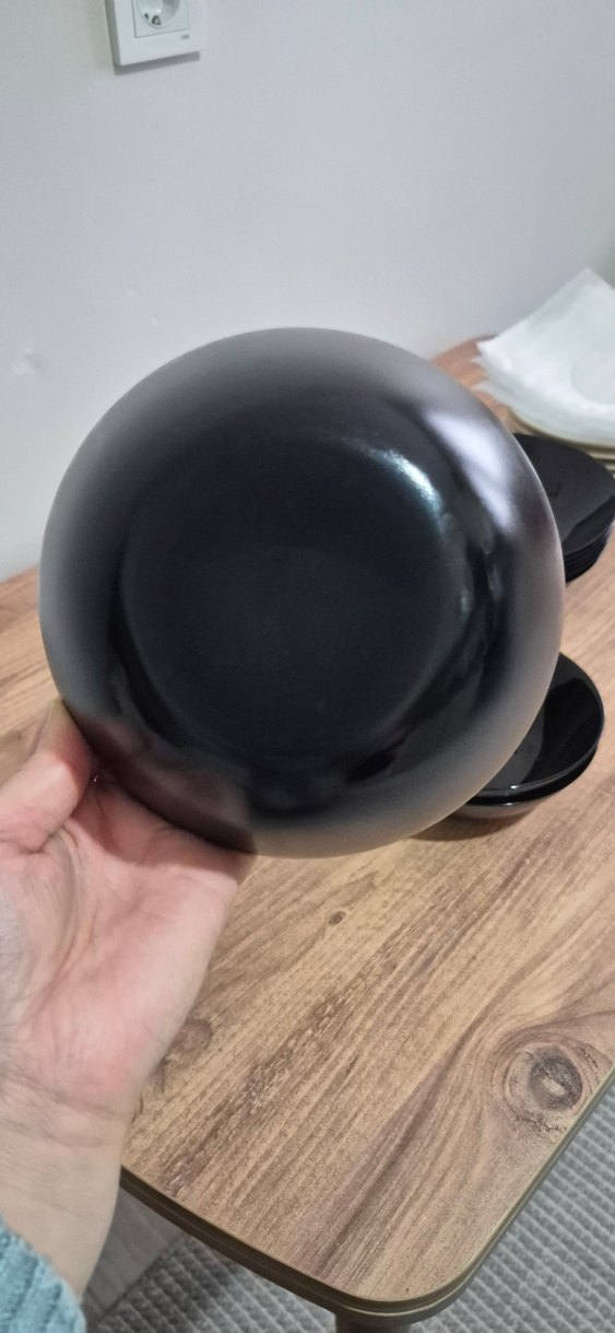 Siyah Yemek Tabağı ve Kasesi Seti - Görsel 3