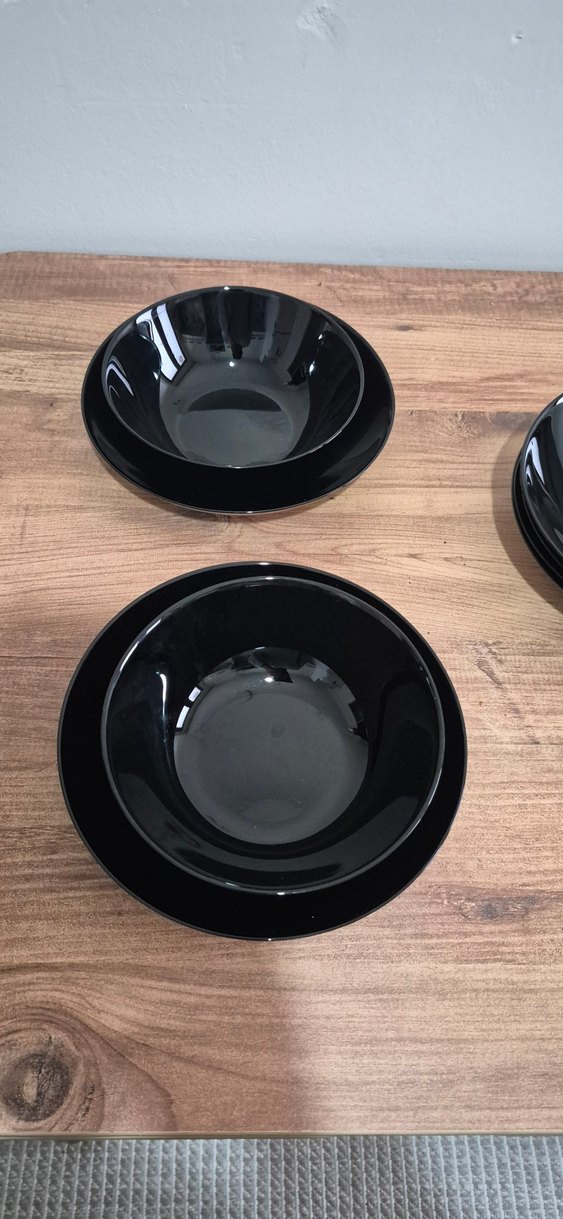 Siyah Yemek Tabağı ve Kasesi Seti - Görsel 2