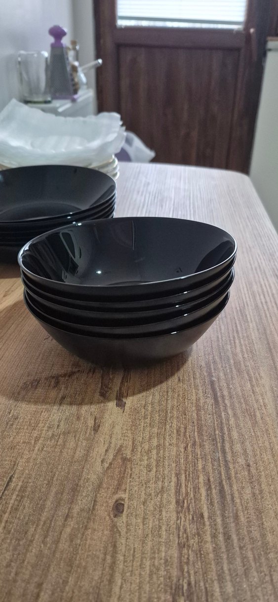 Siyah Yemek Tabağı ve Kasesi Seti - Görsel 5