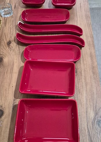 Koyu Kırmızı Seramik kahvaltı  Seti - Görsel 5