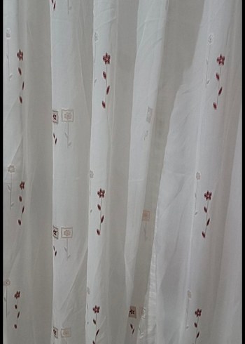 Nakışlı Beyaz Tül Perde - Görsel 5