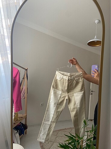 38 Beden camel Renk Mom jean