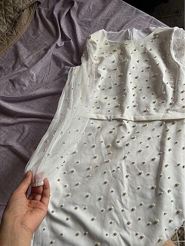 Kadın mini  elbise beyaz - Görsel 3