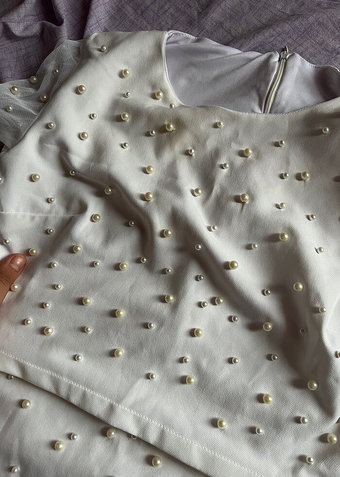 Kadın mini  elbise beyaz - Görsel 4