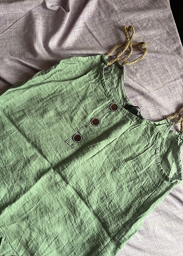 Yeşil kısa elbise - Görsel 3