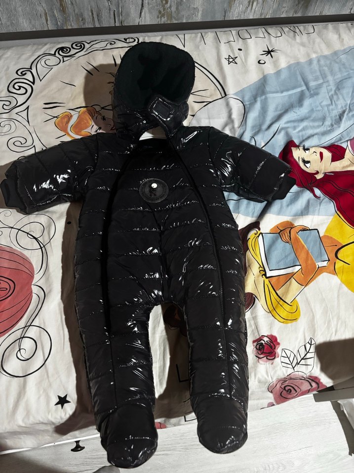 Siyah Kürklü Erkek Bebek Kayak Tulumu - Görsel 4