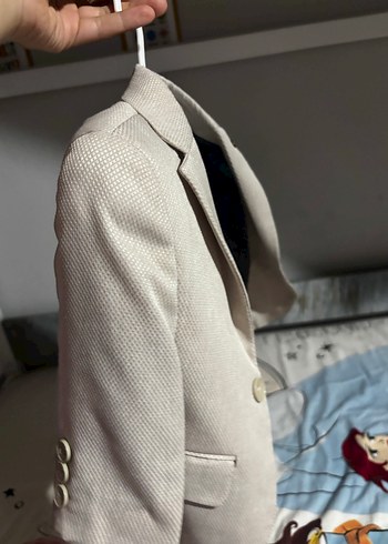 Bej Düğmeli erkek Ceketi pantolon ve iç yelek dahil - Görsel 2