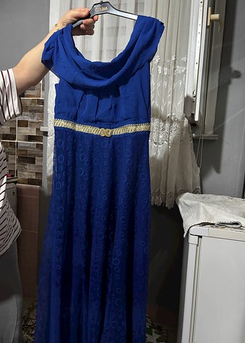 Uzun Mor Kadın Abiye Elbise - Görsel 6