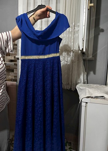 Uzun Mor Kadın Abiye Elbise - Görsel 5