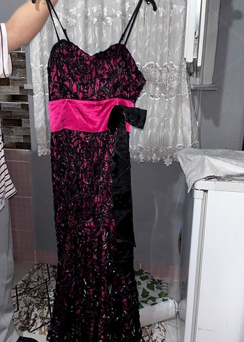 Uzun Mor Kadın Abiye Elbise - Görsel 11