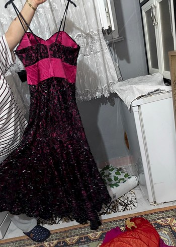 Uzun Mor Kadın Abiye Elbise - Görsel 10