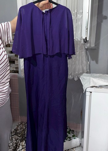 Uzun Mor Kadın Abiye Elbise - Görsel 3