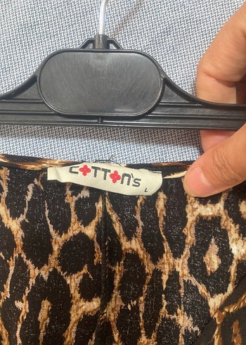 l Beden Leopar Desenli elbise