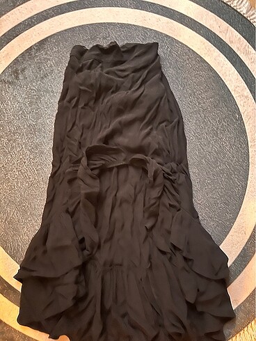 m Beden Koton Yırtmaçlı siyah salsa ve flamenco etegi