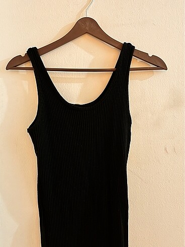 H&M H&M siyah fitilli uzun elbise