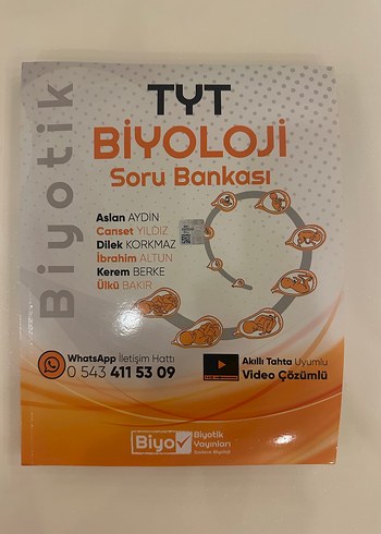 Biyotik Yayınları TYT Biyoloji Soru Bankası Video Çözümlü