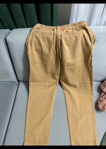 m Beden camel Renk Mom Keten Kadın Pantolon