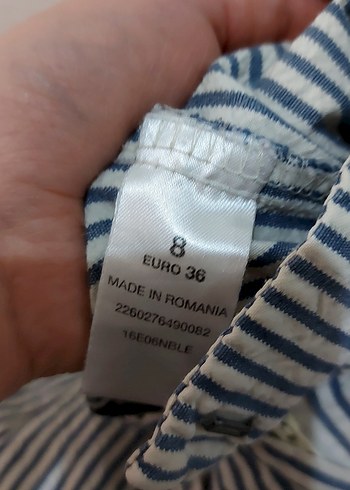 Çizgili Düğmeli Mini Şort - Görsel 3