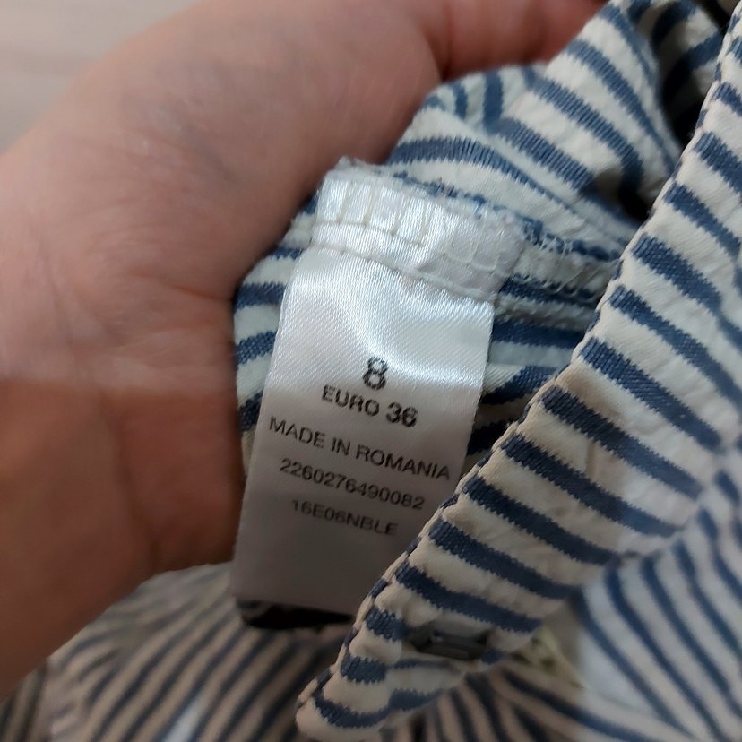 Çizgili Düğmeli Mini Şort - Görsel 3