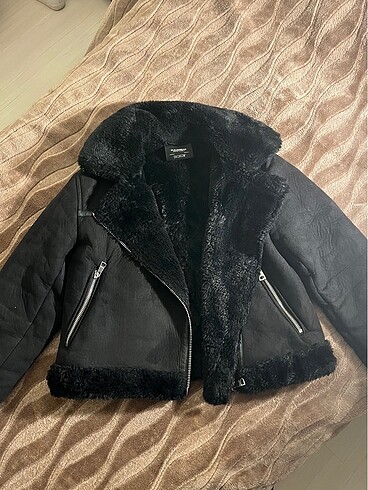 İçi suni kürklü biker ceket