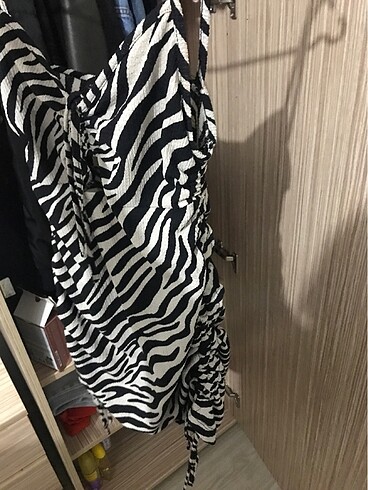 s Beden çeşitli Renk Zebra desenli mini elbise