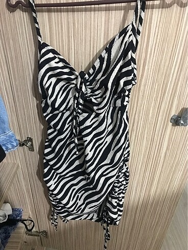Diğer Zebra desenli mini elbise