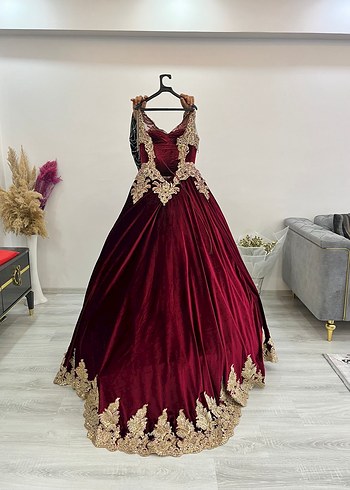 s Beden bordo Renk Bordo İşlemeli Uzun Bindallı