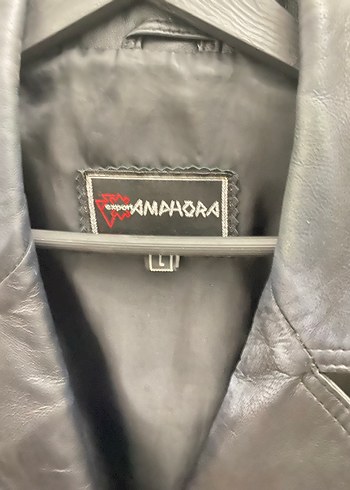 Kadın Siyah Deri Kemerli Biker Ceket - Görsel 3