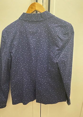 Düğmeli Lacivert Kadın Blazer Ceket - Görsel 5