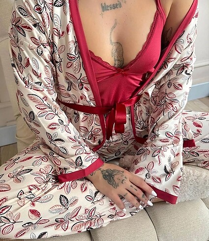 m Beden kırmızı Renk Pijama takımı