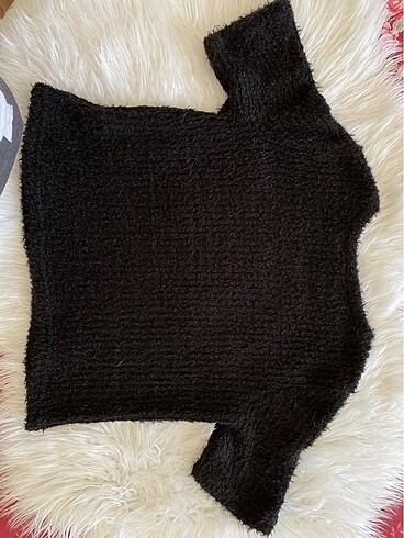 m Beden siyah Renk Peluş crop
