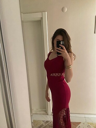 Diğer Bordo abiye elbise