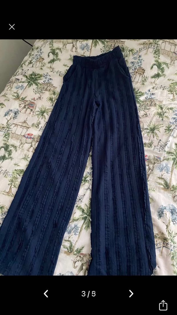 Lacivert dikiş detaylı pantolon - Görsel 3