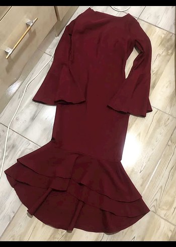 Bordo elbise - Görsel 2