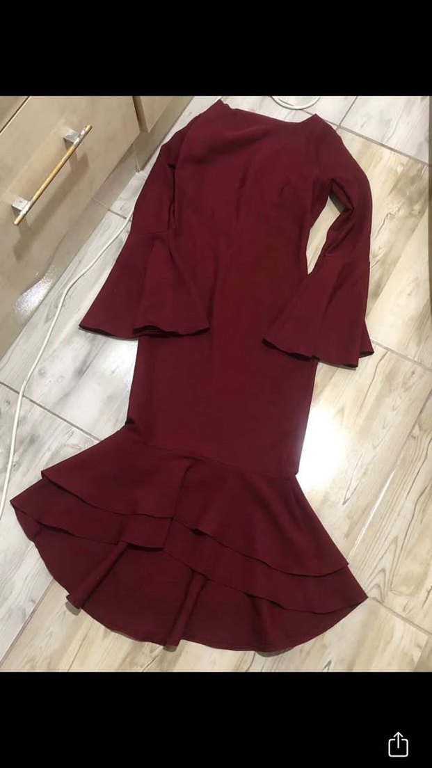 Bordo elbise - Görsel 2