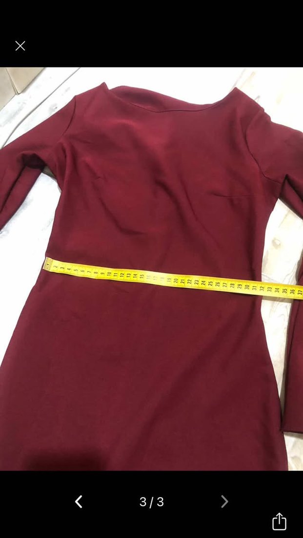 Bordo elbise - Görsel 3