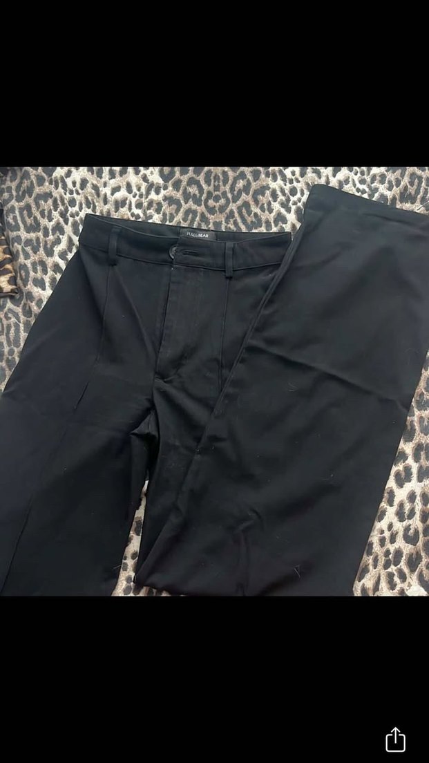 Pull and bear siyah kumaş pantolon - Görsel 3