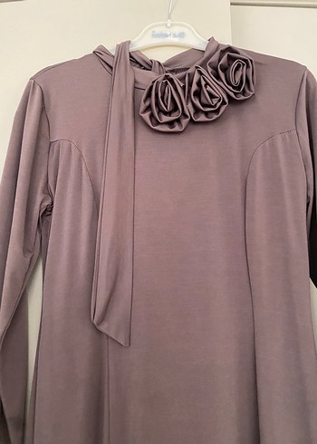 Uzun Kollu, Fırfırlı Kadın Uzun Elbise - Görsel 5