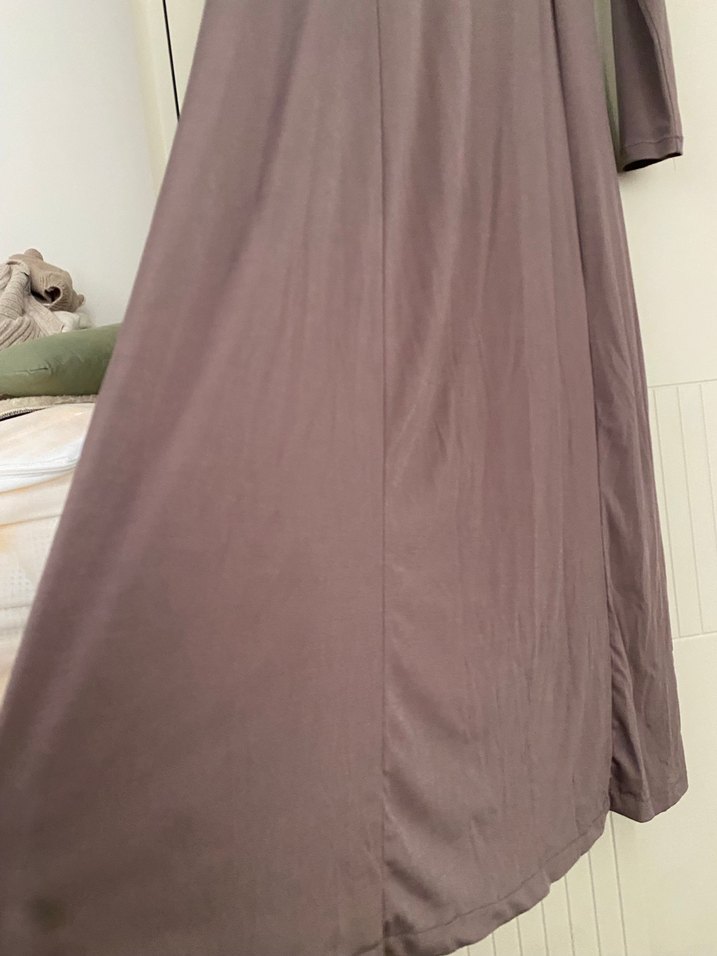 Uzun Kollu, Fırfırlı Kadın Uzun Elbise - Görsel 2