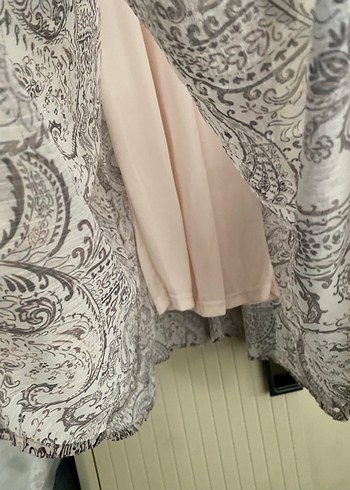 Bohem Tarzı Uzun Kollu V Yaka elbise - Görsel 3