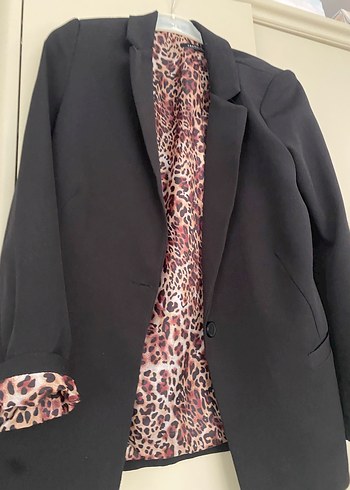 Düğmeli Siyah Kadın Blazer Ceket - Görsel 3