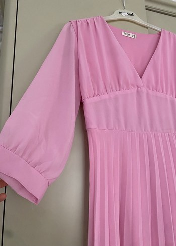 Robin Pembe Midi Kadın Elbise - Görsel 3