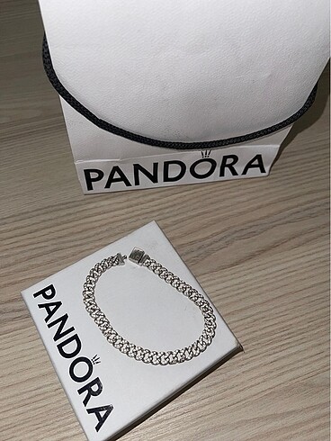 Pandora timeless Pave Küba Zincir Bileklik