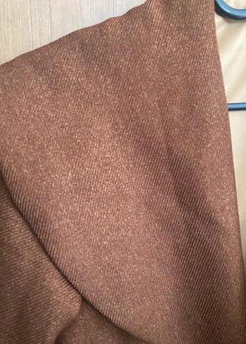 Zara Düğmeli Kahverengi Midi Kabanı