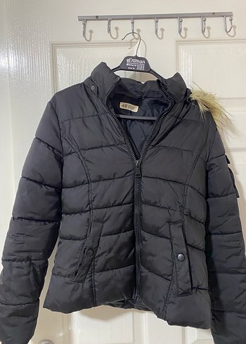 H&M kız siyah mont 12-13 yaş