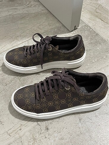 37 Beden kahverengi Renk Vakko monogram sneakers