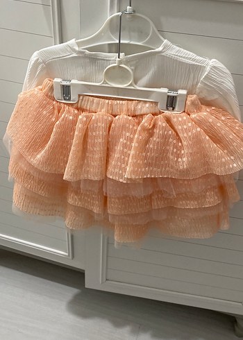 Nakışlı Beyaz Kız Çocuk Kısa Kollu Gömlek - Görsel 2