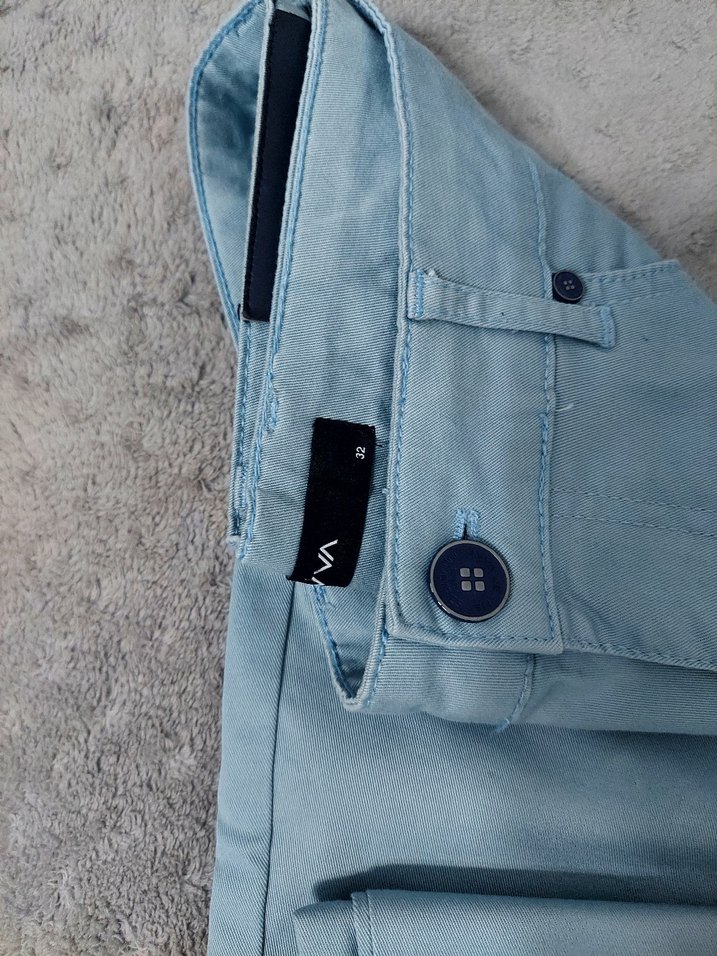 Düğmeli bebek mavisi Erkek Denim Pantolon - Görsel 4